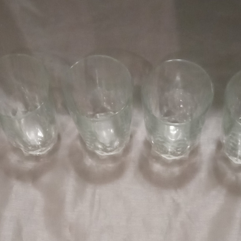 Vintage Glcoloc Frances Depression Set of Four Clear Drinking Glasses